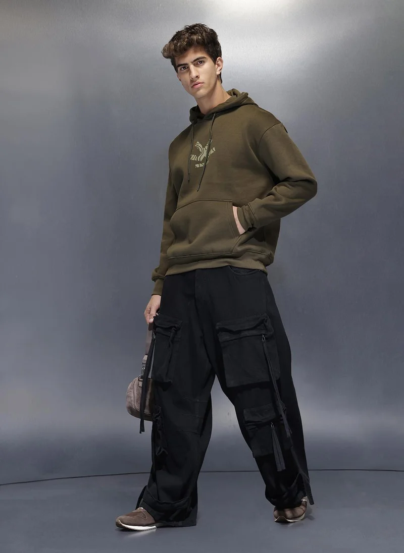 روجن Men’s Olive Core Emblem Hoodie | Olive